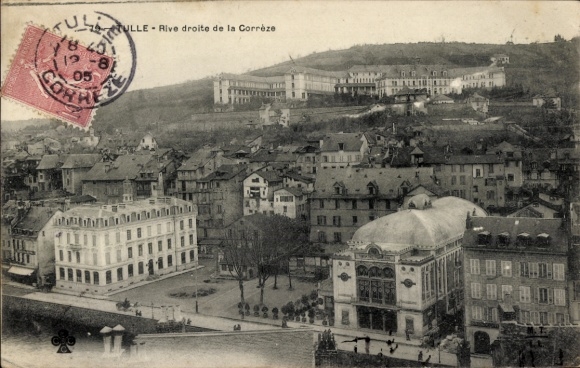 Ak Tulle Corrèze, Stadtansicht  Rive droite de la Corrèze,  Gebäude, Landschaft
