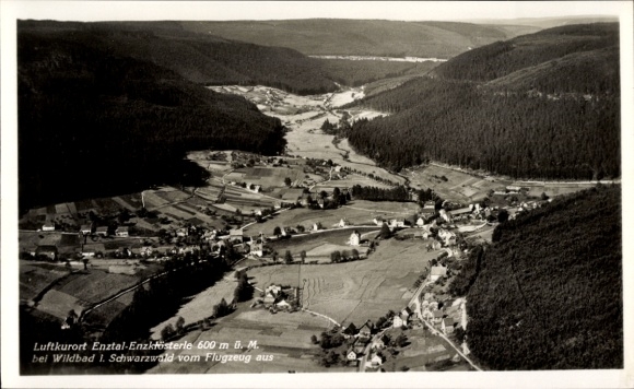 Postcard Enzklösterle in the Black Forest, aerial photograph