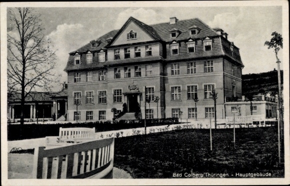 Postcard Bad Colberg Heldburg in Thuringia, main building