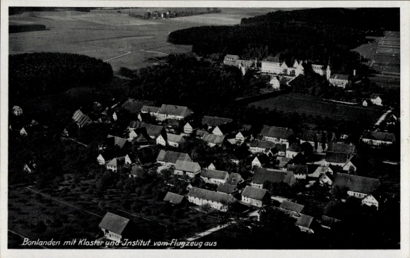 Postcard Bonlanden Filderstadt in Württemberg, aerial view of monastery and institute