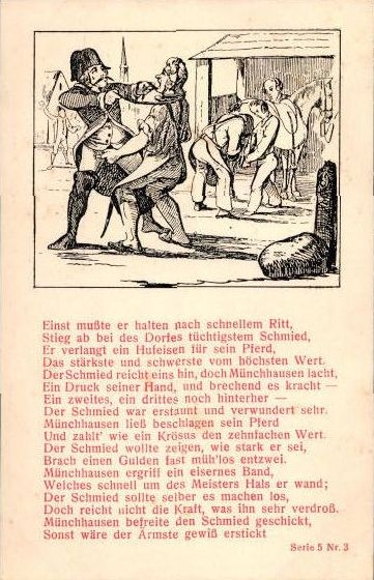 5 Postcard Münchhausen Series 5, 1-5