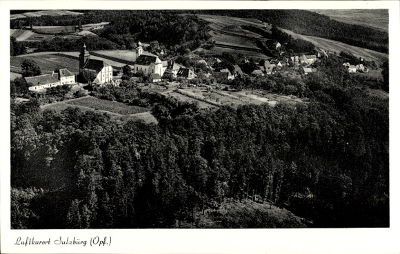 Postcard Sulzbürg Mühlhausen in the Upper Palatinate, aerial photograph