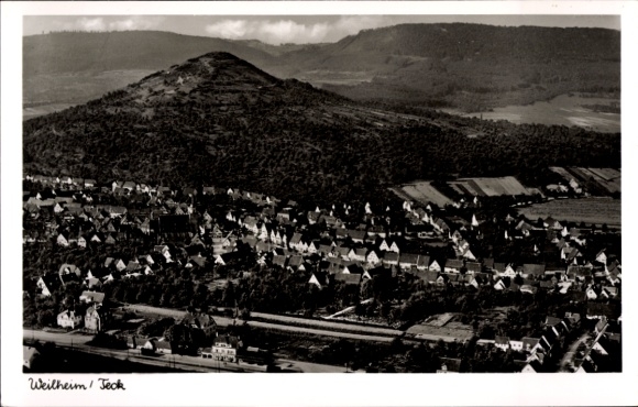 Postcard Weilheim an der Teck Swabian Alb, aerial photograph
