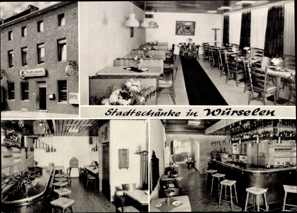 Ak Würselen Noordrijn-Westfalen, Stadtschänke, eetkamer, bar, buitenaanzicht