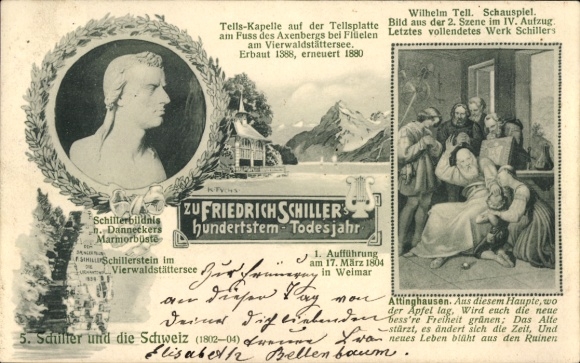 Ak Weimar in Thüringen, Tells-Kapelle, Wilhelm Tell, Schauspiel, Aufführung am 17. März 1804