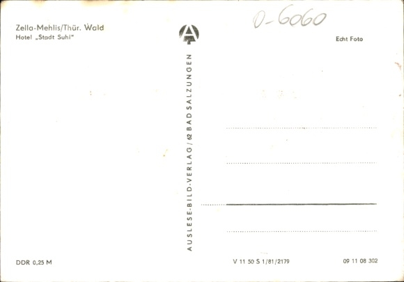 Postcard Zella Mehlis in the Thuringian Forest, Hotel Stadt Suhl, Winter