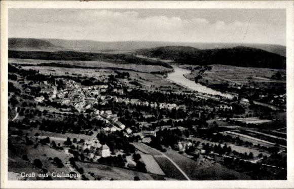 Ak Gailingen am Hochrhein, Fliegeraufnahme