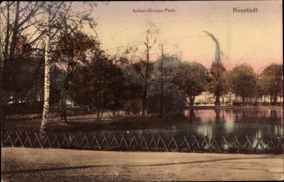 Postcard Neustadt in Sachsen, Arthur Richter Park