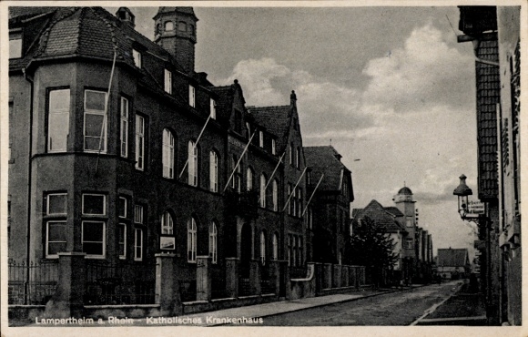 Postcard Lampertheim am Rhein Hessen, Catholic Hospital