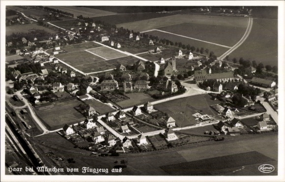 Postcard Haar near Munich Bavaria, aerial photograph