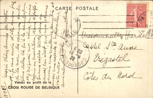 Artist Chromo-Litho Salzedo, Maggie, Croix Rouge de la Jeunesse, Red Cross, Belgium