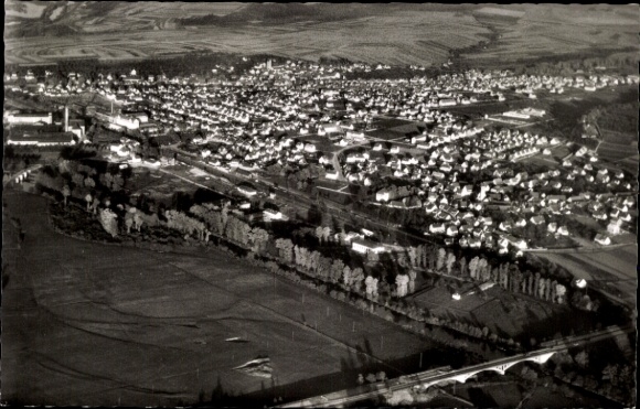 Postcard Wendlingen am Neckar Baden Württemberg, aerial photograph