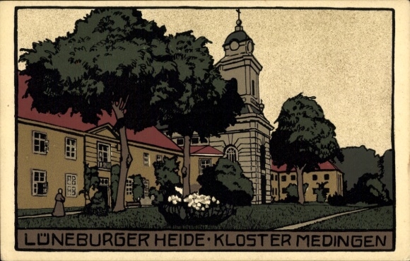 Steindruck Ak Mödingen in Schwaben, Kloster Maria Medingen