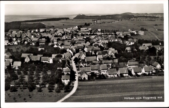 Postcard Hülben in the Swabian Alb, aerial photograph