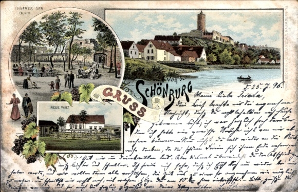 lito Schönburg an der Saale Burgenlandkreis, zamek Schönburg, Nowy Świat