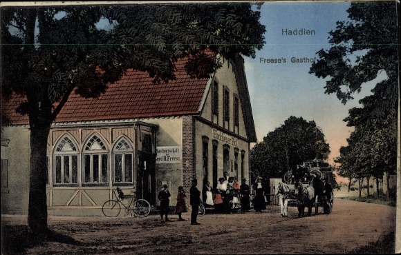 Postcard Haddien Wangerland Friesland, H. Freeses Gasthof