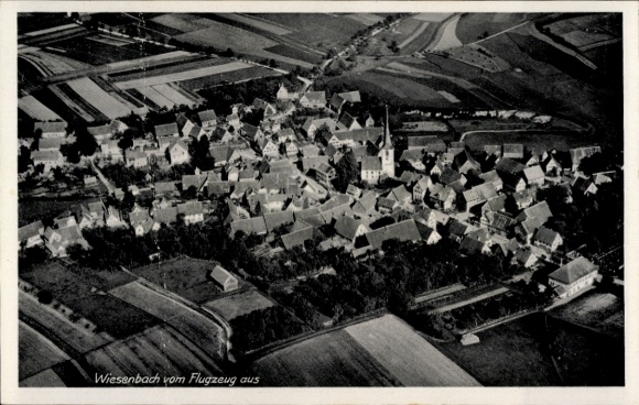 Postcard Wiesenbach Blaufelden in Württemberg, aerial photograph