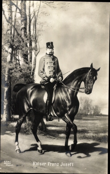 Ansichtkaart Keizer Frans Jozef I, wandelend