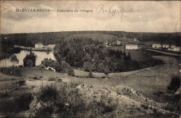 Ak Havelange Wallonien Namur Belgien, Panorama von Bologne, Landschaft, Gebäude, Wasser