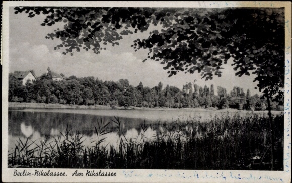 Postcard Berlin Zehlendorf Nikolassee, partial view