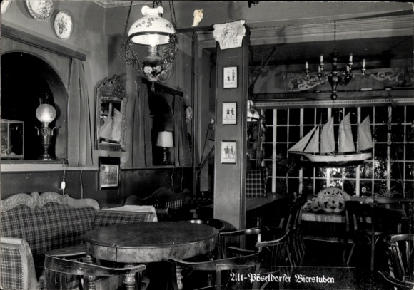 Postcard Hamburg Eimsbüttel Rotherbaum Pöseldorf, Alt-Pöseldorfer Bierstuben, interior view