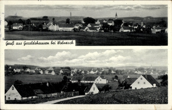 Postcard Geroldshausen Lower Franconia, Panorama