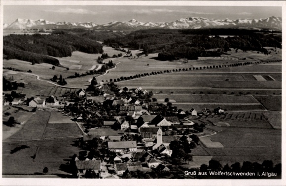 Ak Wolfertschwenden im Unterallgäu, Luftaufnahme
