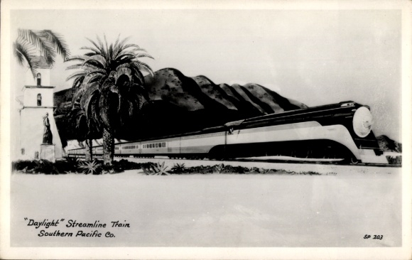Postcard US American Railway, Daylight-Streamline-Train, Southern-Pacific Co.