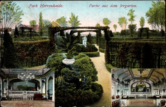 PC Herrenhaide Burgstädt in Saxony, Herrenhaide Park, part of the maze, silver hall