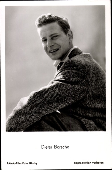 Postcard actor Dieter Borsche, portrait, jacket, collar