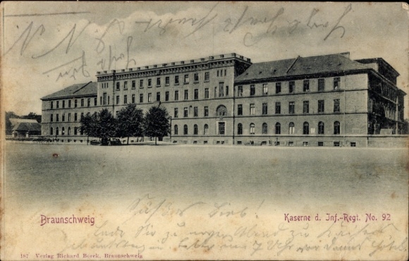 Ak Braunschweig in Niedersachsen, Kaserne des Infanterie-Regiments Nr. 92