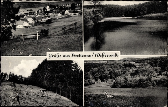 Postcard Breitenau in the Westerwald, view of the town, landscape