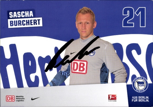 Autogrammkarte Fußballer Sascha Burchert, Hertha BSC, Autogramm