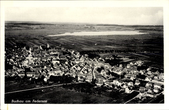 Ak Bad Buchau am Federsee Oberschwaben, Fliegeraufnahme