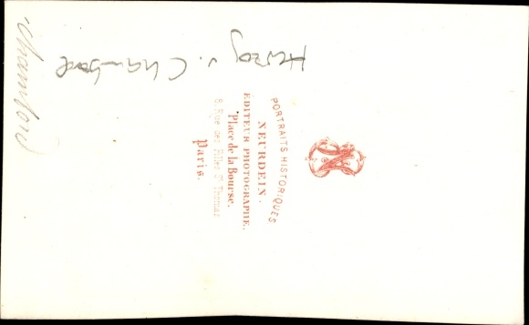 duke Henry von Chambord Visiting Card