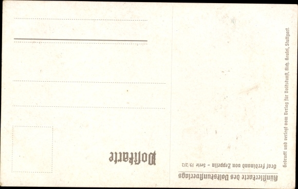Kunstenaar Ak Bauer, Karl, luchtvaartpionier en uitvinder Ferdinand Graf Zeppelin