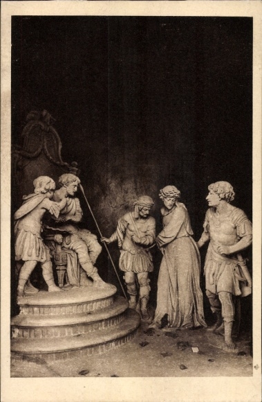 Postcard Jesus is condemned to death, Station I