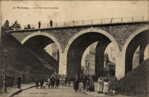 Ak Puteaux Hauts de Seine, Brücke der 5 Bögen