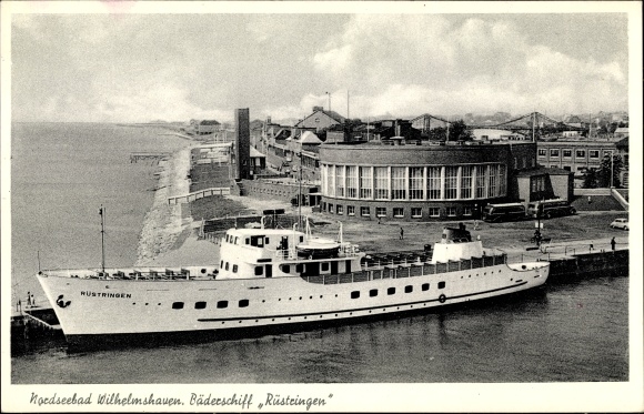 Postcard Wilhelmshaven in Lower Saxony, view of the bathing ship Rüstringen