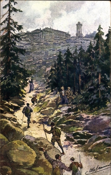 Artist PC Hammel, Otto, Brocken National Park Harz, climb to the Brockenhotel