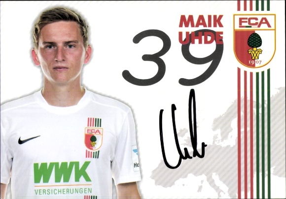 Autogrammkarte Fußballer Maik Uhde, FC Augsburg, Autogramm