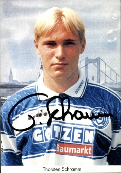 Autogrammkarte Fußballer Thorsten Schramm, MSV Duisburg, Autogramm