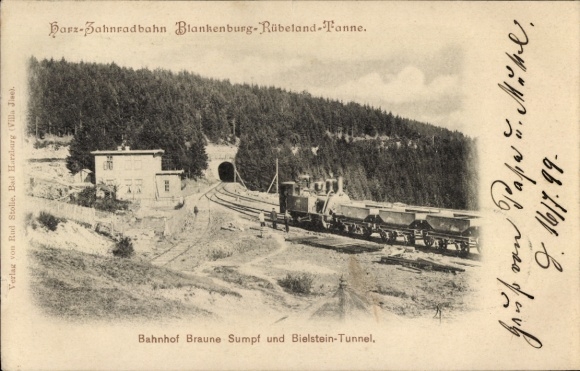 Postcard Hüttenrode Blankenburg am Harz, Braunesumpf station, Harz Railway Cycle Route Blankenburg-Rübeland-Tan