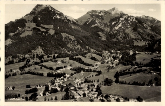 Postcard Fischbachau in Upper Bavaria, aerial photograph