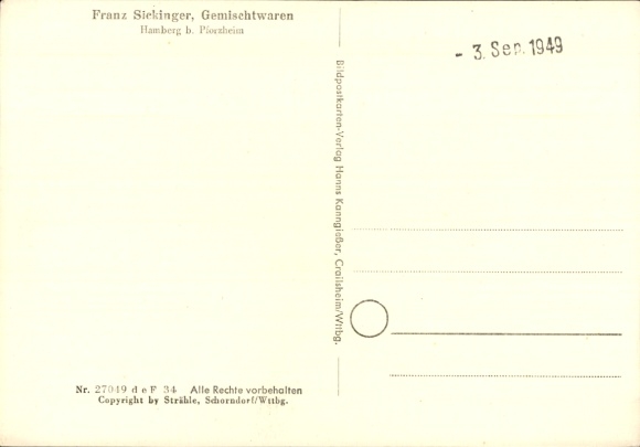Postcard Hamberg Neuhausen in the Enzkreis Baden Württemberg, aerial photograph