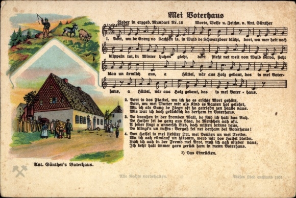 Artist Song Postcard Günther, Anton, Gottesgab, My Father's House, Dialect No. 18