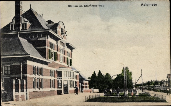 Ak Aalsmeer Nordholland Niederlande, Station en Stommeerweg
