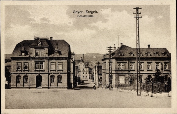 Ak Geyer im Erzgebirge Sachsen, Schulstraße