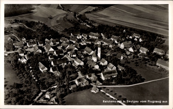 Ak Reichenbach (bei Saulgau) Bad Schussenried in Oberschwaben, Fliegeraufnahme