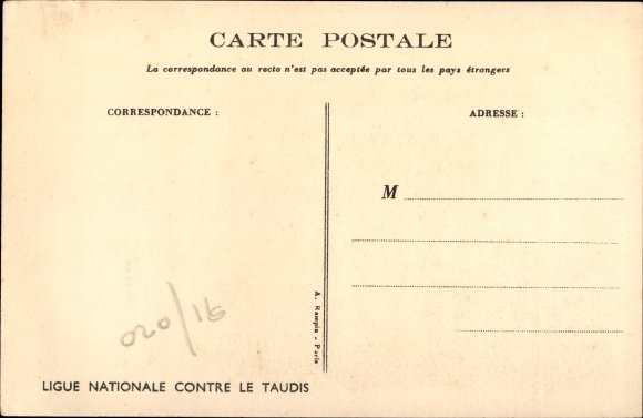 Artist Postcard Poulbot, Franciscque, You&#39;re afraid of spiders, National League against the Slums